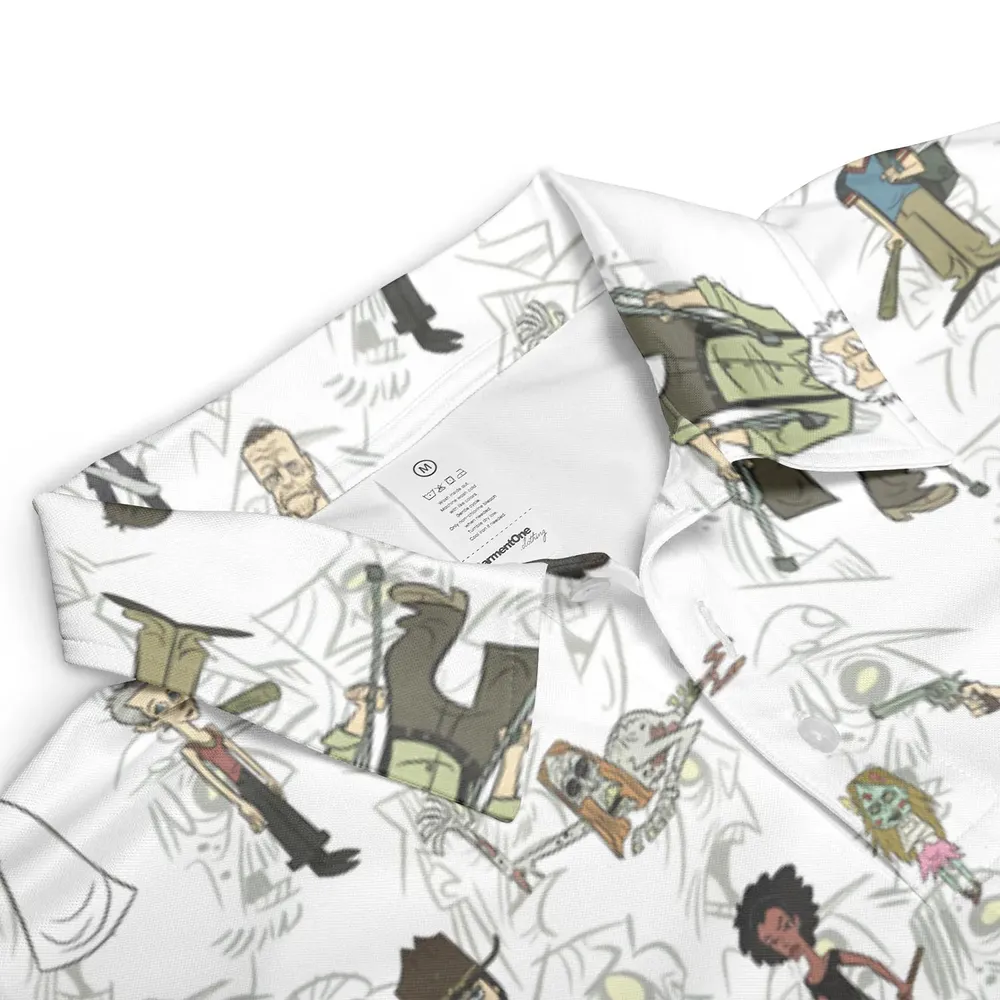 The Walking Dead Characters as Cartoons AOP Men/Women Polo Shirt - 3