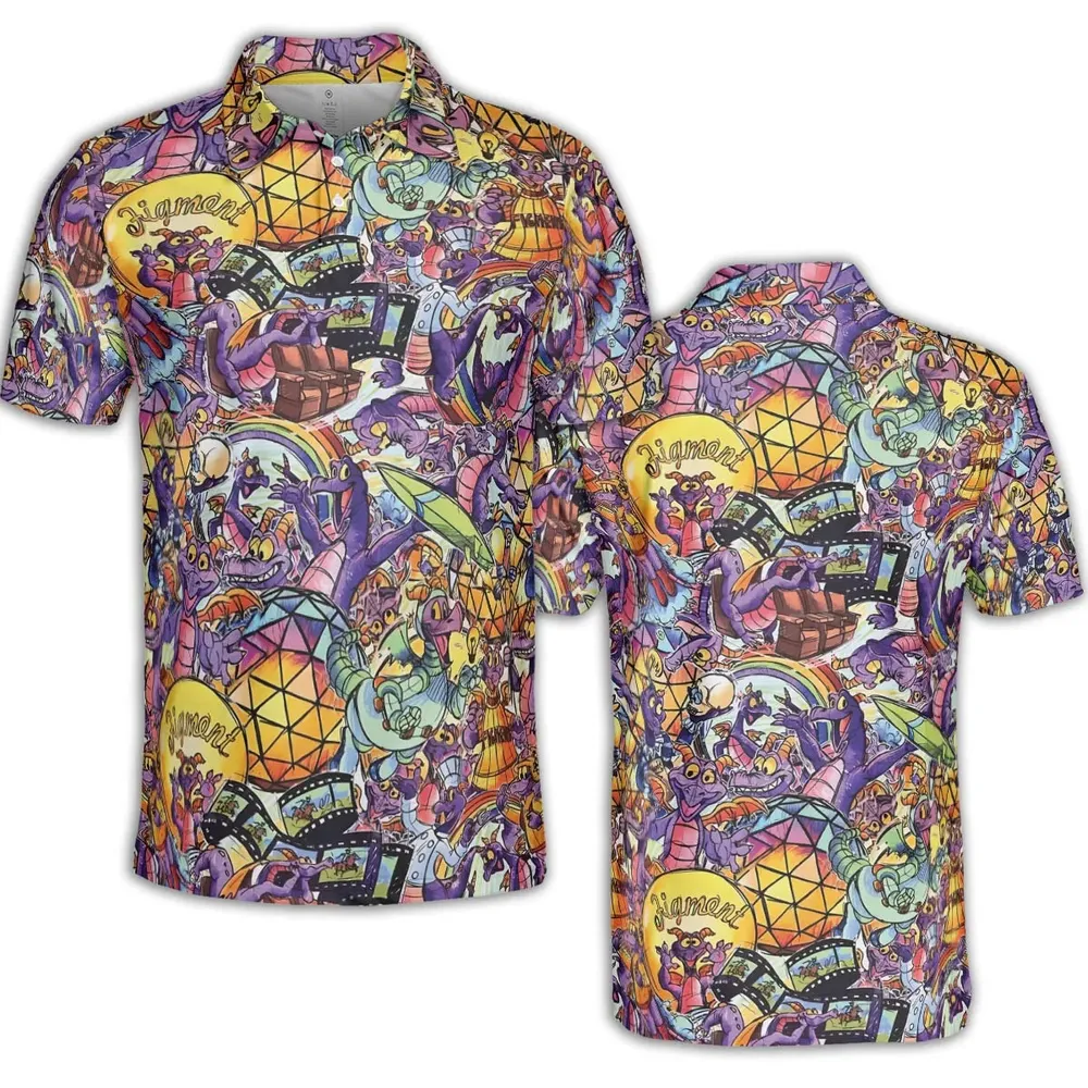 The Cute Dragon Figment AOP Men/Women Polo Shirt - 2