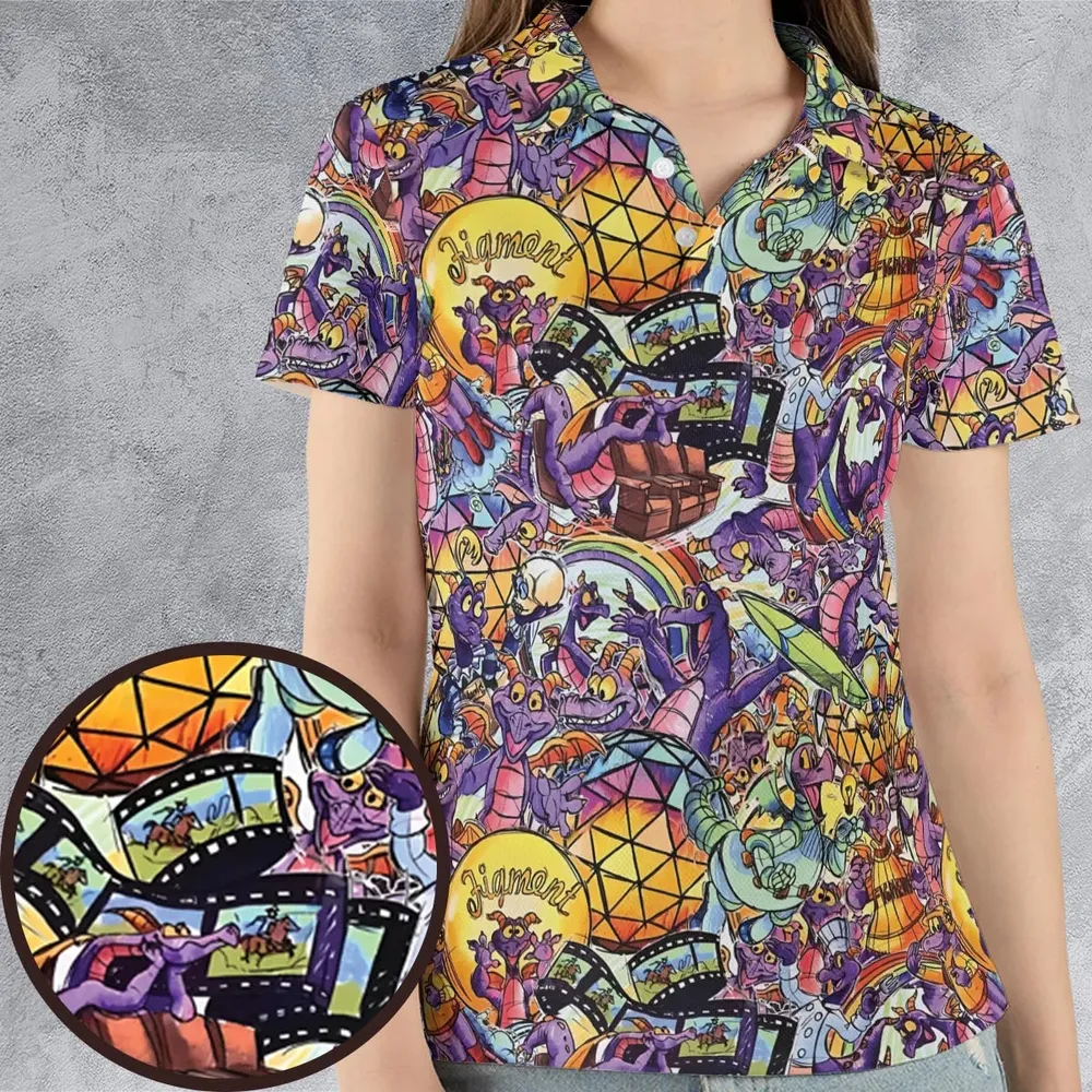 The Cute Dragon Figment AOP Men/Women Polo Shirt - 4