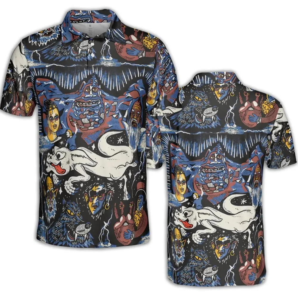 Mystery Falkor Neverending Story AOP Men/Women Polo Shirt - 2