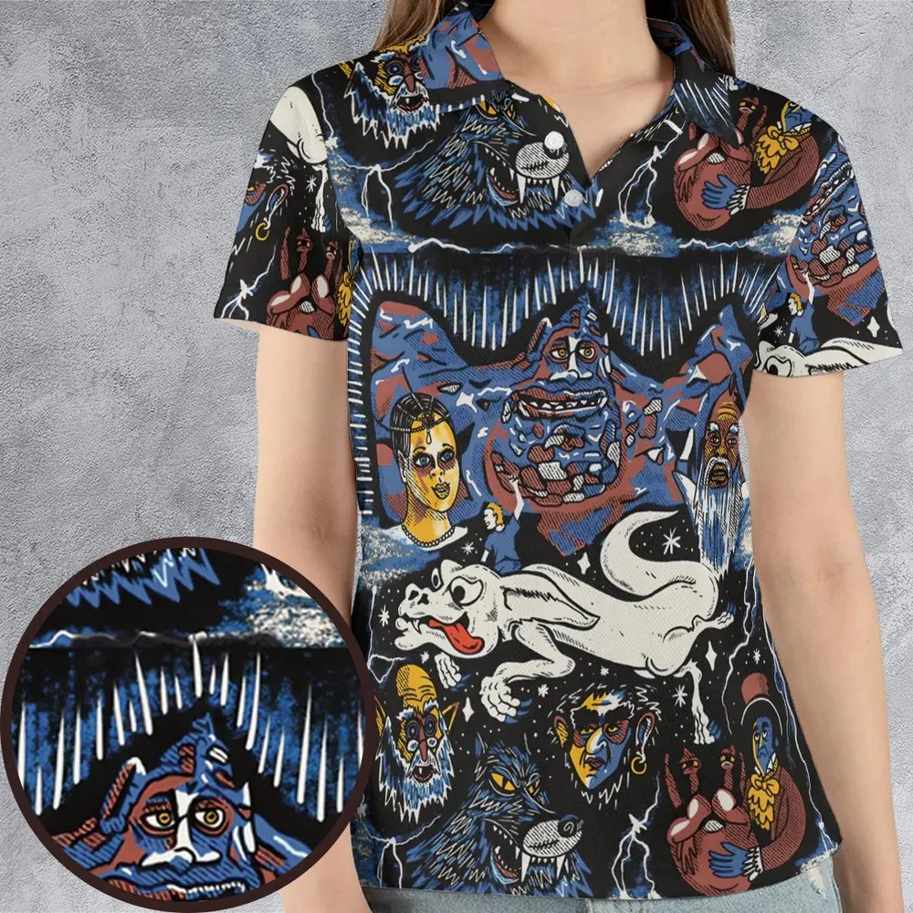 Mystery Falkor Neverending Story AOP Men/Women Polo Shirt - 4