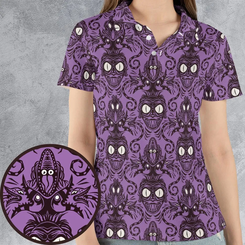 Beetlejuice Haunted Mansion Themed AOP Men/Women Polo Shirt - 4