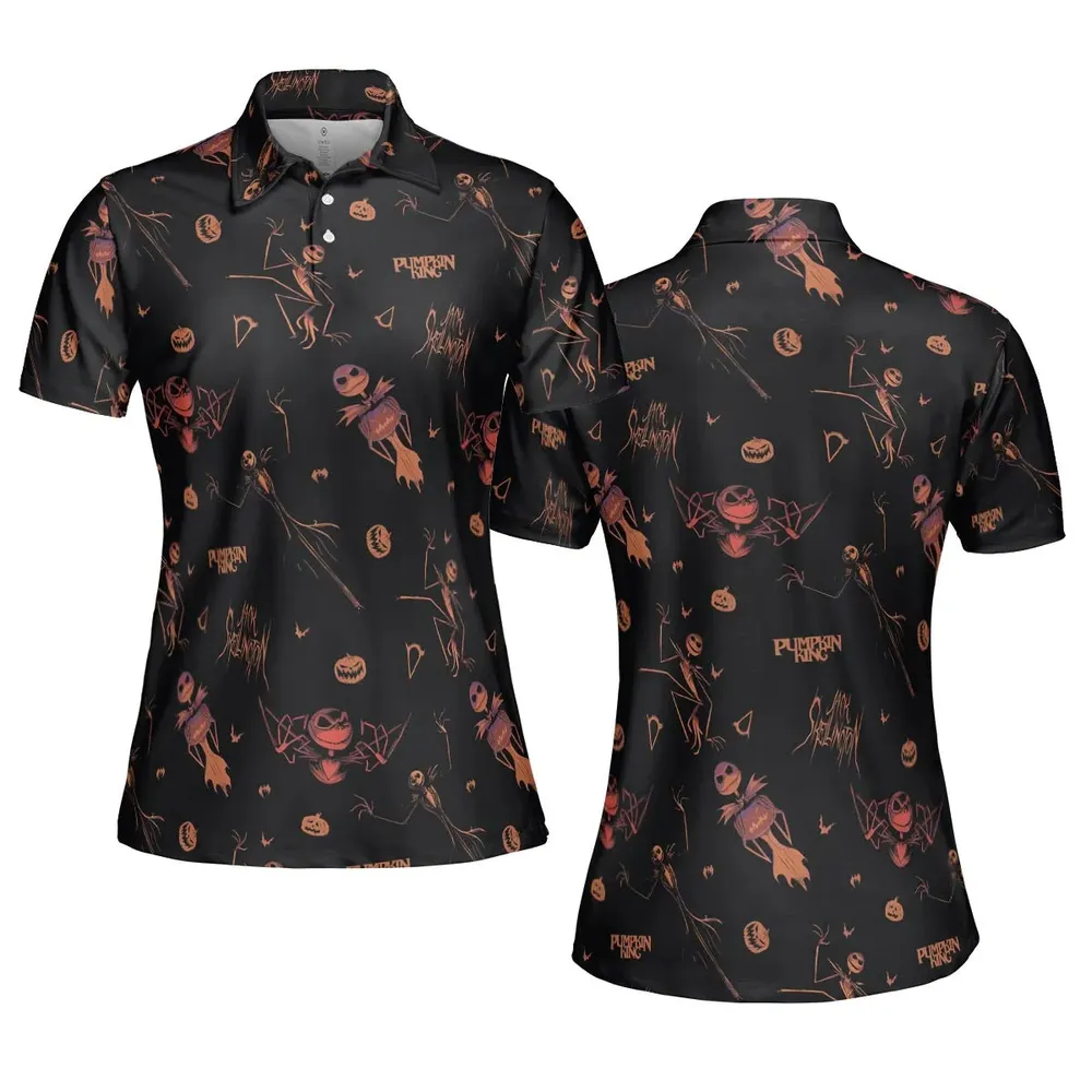 Pumpkin King Jack Skellington AOP Men/Women Polo Shirt - 5