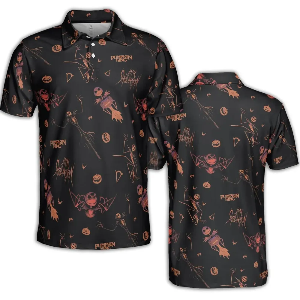 Pumpkin King Jack Skellington AOP Men/Women Polo Shirt - 2