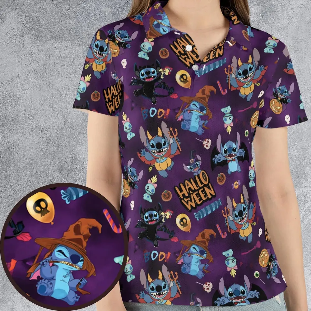 Spooky Stitch AOP Men/Women Polo Shirt - 4
