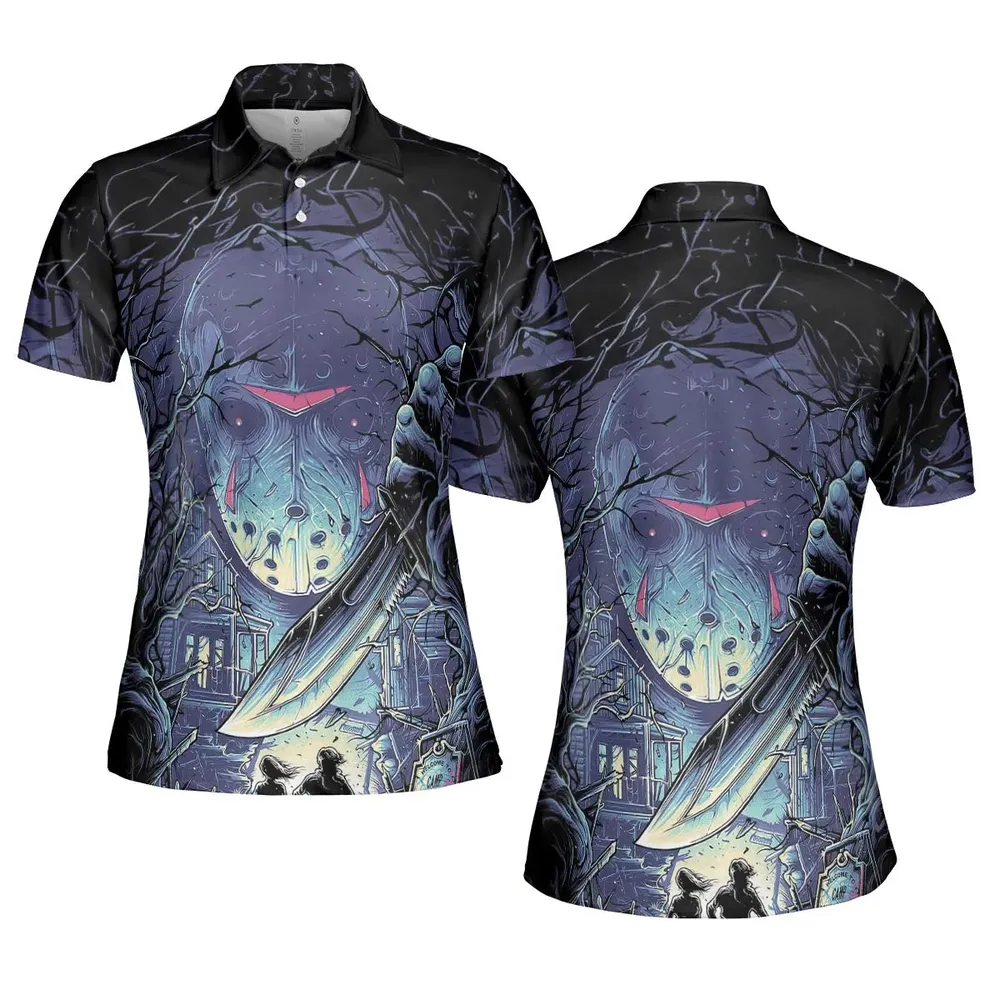 Camp Crystal Chic Friday the 13th AOP Men/Women Polo Shirt - 5