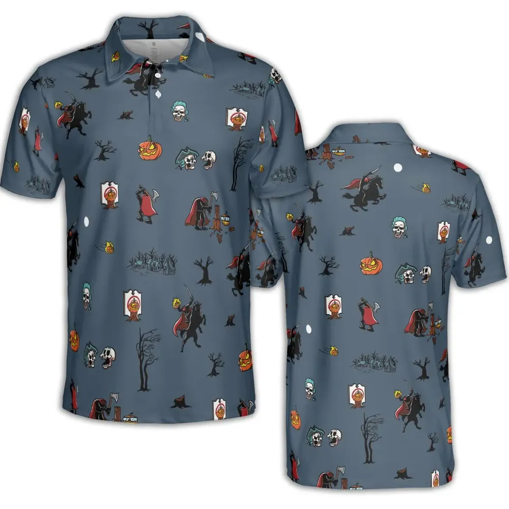 Headless Horseman Ichabod and Mr. Toad AOP Men/Women Polo Shirt - 2