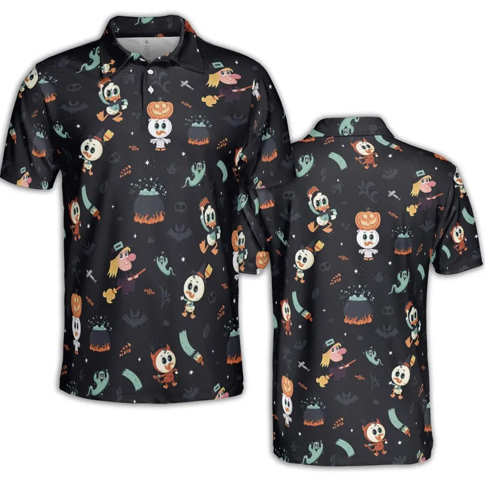 Quacky Halloween DuckTales AOP Men/Women Polo Shirt - 2