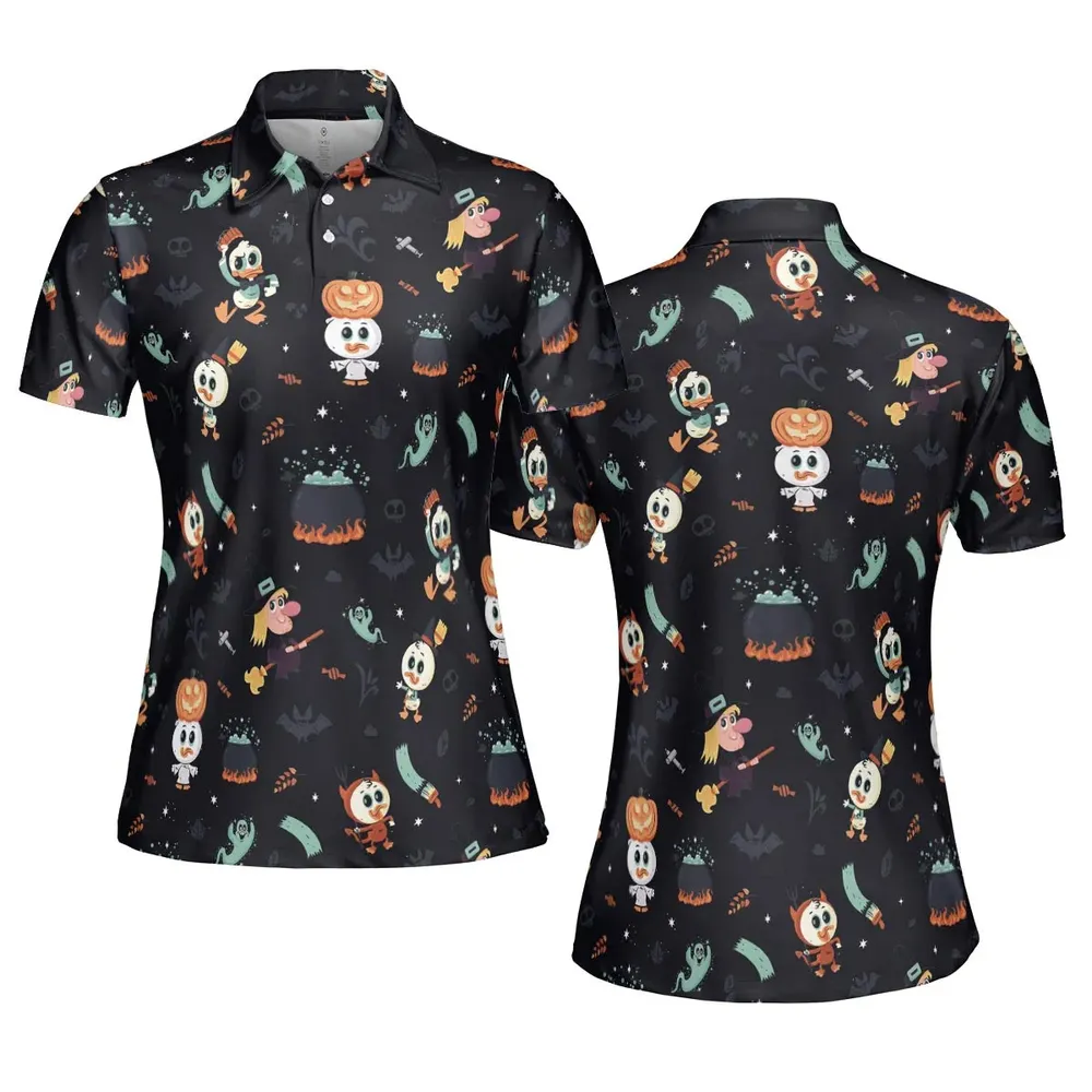 Quacky Halloween DuckTales AOP Men/Women Polo Shirt - 5