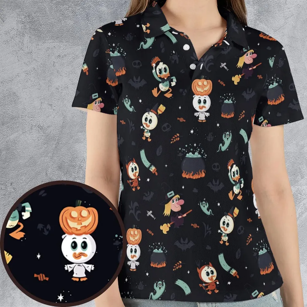 Quacky Halloween DuckTales AOP Men/Women Polo Shirt - 4