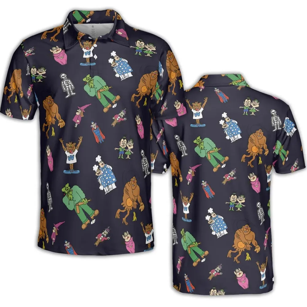 Nostalgic Food Mascots Burger Chef AOP Men/Women Polo Shirt - 2