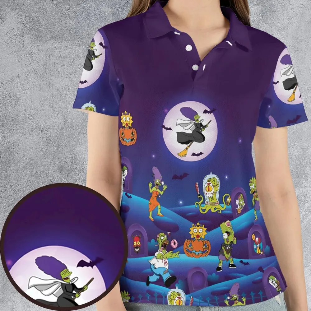Horror Night The Simpsons AOP Men/Women Polo Shirt - 4