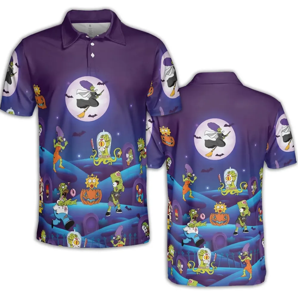 Horror Night The Simpsons AOP Men/Women Polo Shirt - 2