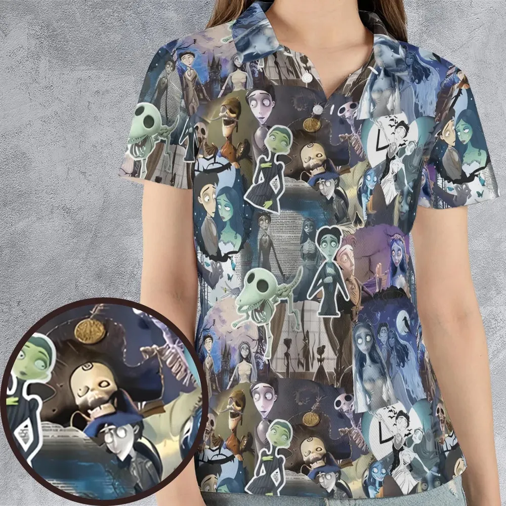 Unalive Bride Corpse Bride AOP Men/Women Polo Shirt - 4