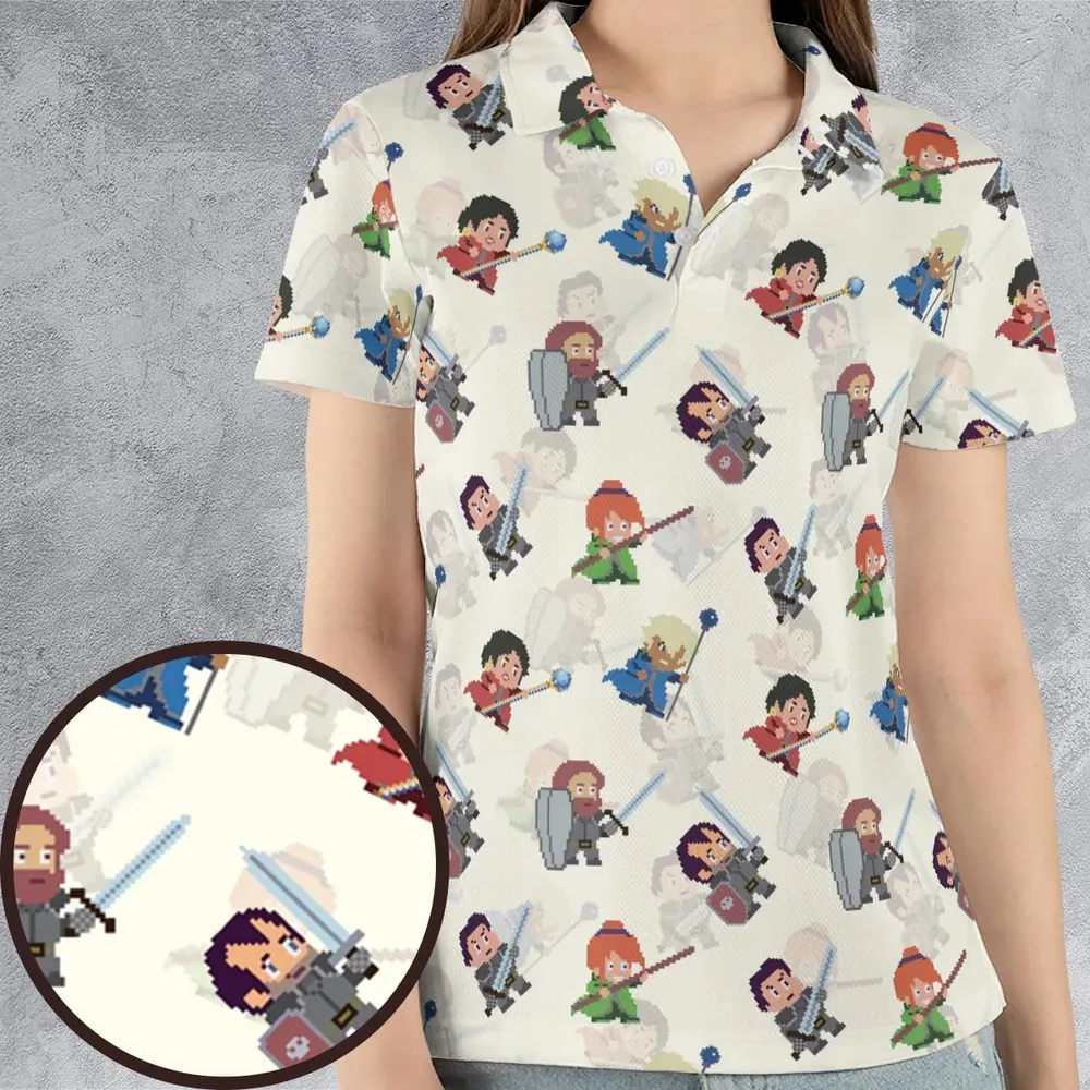 Pixel Fantasy Final Fantasy AOP Men/Women Polo Shirt - 4