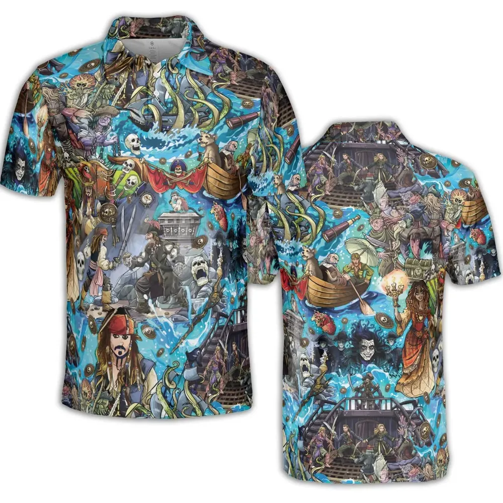 Travel And Fight Pirates of the Caribbean AOP Men/Women Polo Shirt - 2