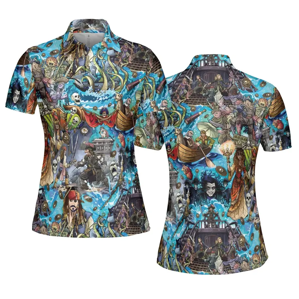 Travel And Fight Pirates of the Caribbean AOP Men/Women Polo Shirt - 5