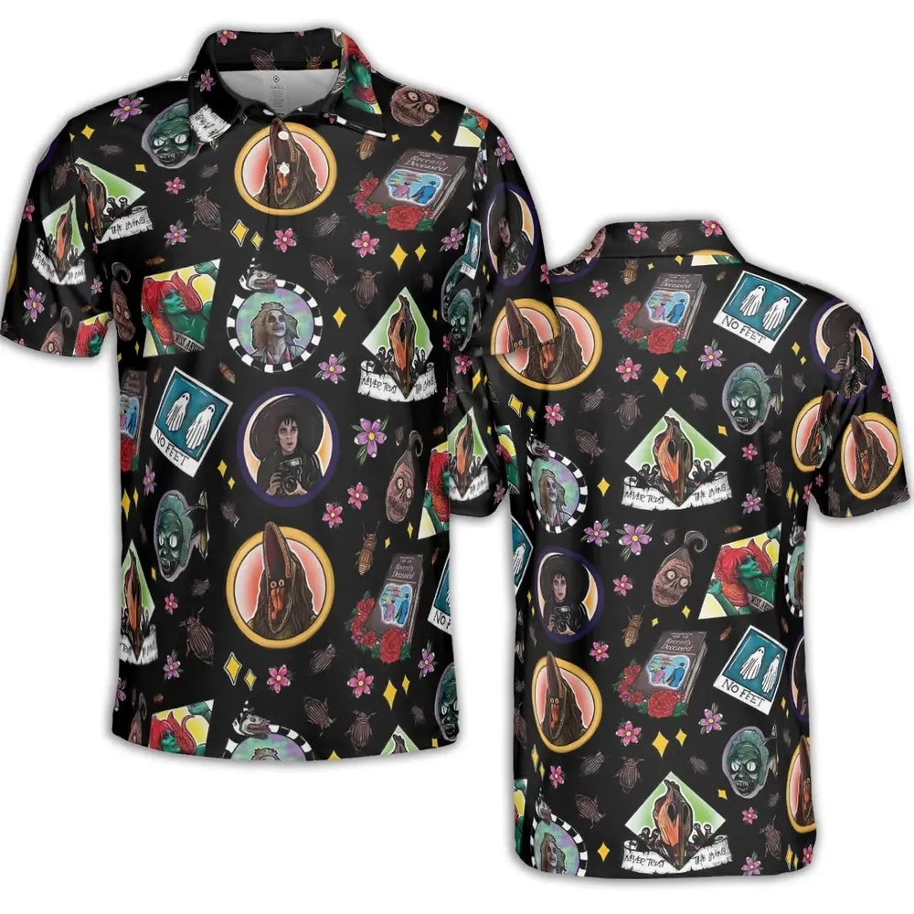 Showtime Beetlejuice Themed AOP Men/Women Polo Shirt - 2