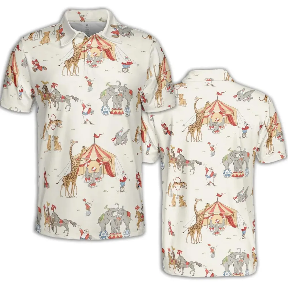 Nostalgic Circus Dumbo AOP Men/Women Polo Shirt - 2