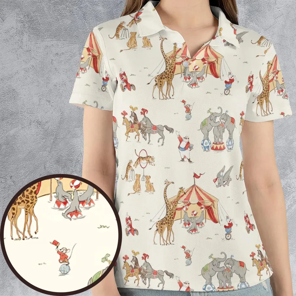 Nostalgic Circus Dumbo AOP Men/Women Polo Shirt - 4