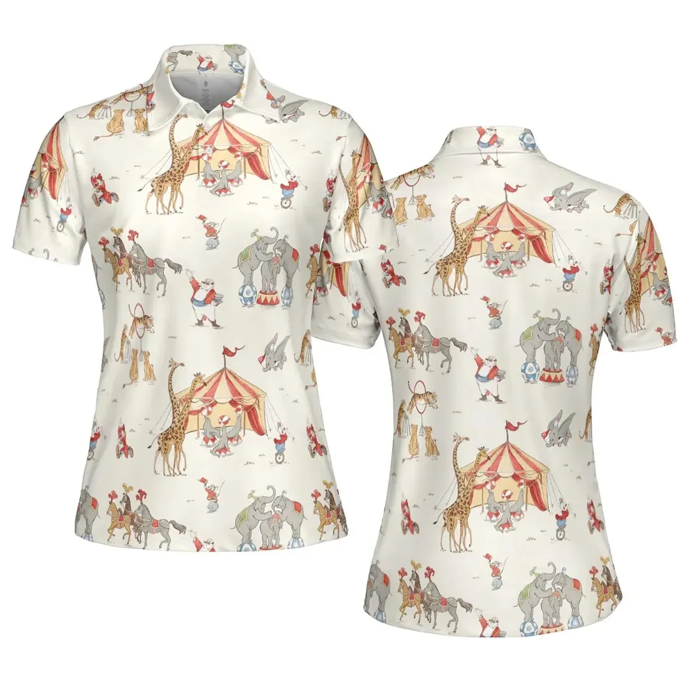 Nostalgic Circus Dumbo AOP Men/Women Polo Shirt - 5