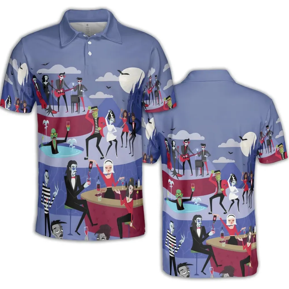 Monster Universal Dance Party AOP Men/Women Polo Shirt - 2