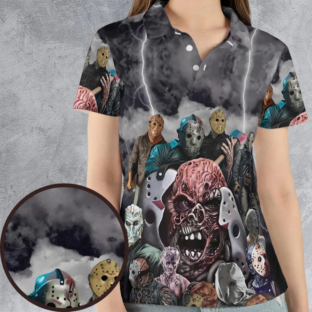Jason Voorhees Evolution AOP Men/Women Polo Shirt - 4