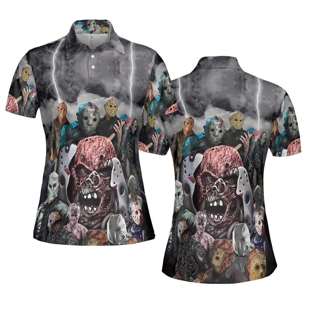 Jason Voorhees Evolution AOP Men/Women Polo Shirt - 5