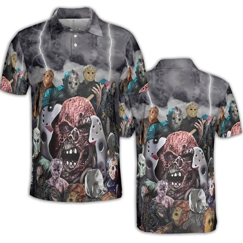 Jason Voorhees Evolution AOP Men/Women Polo Shirt - 2