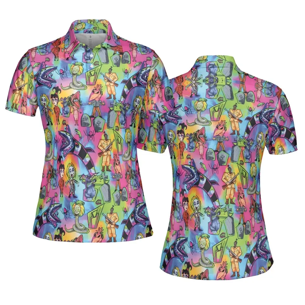 Hauntingly Stylish Beetlejuice AOP Men/Women Polo Shirt - 5