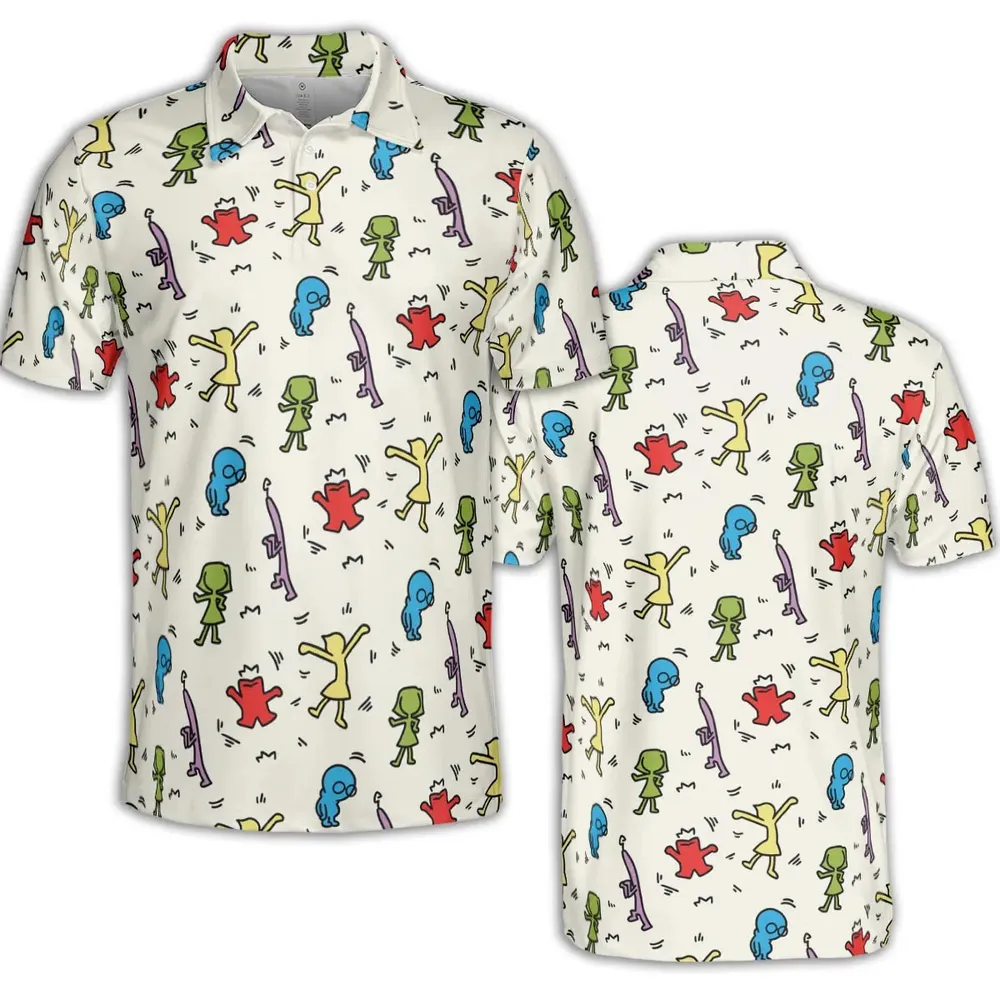 Emotions Pop Inside Out Haring AOP Men/Women Polo Shirt - 2