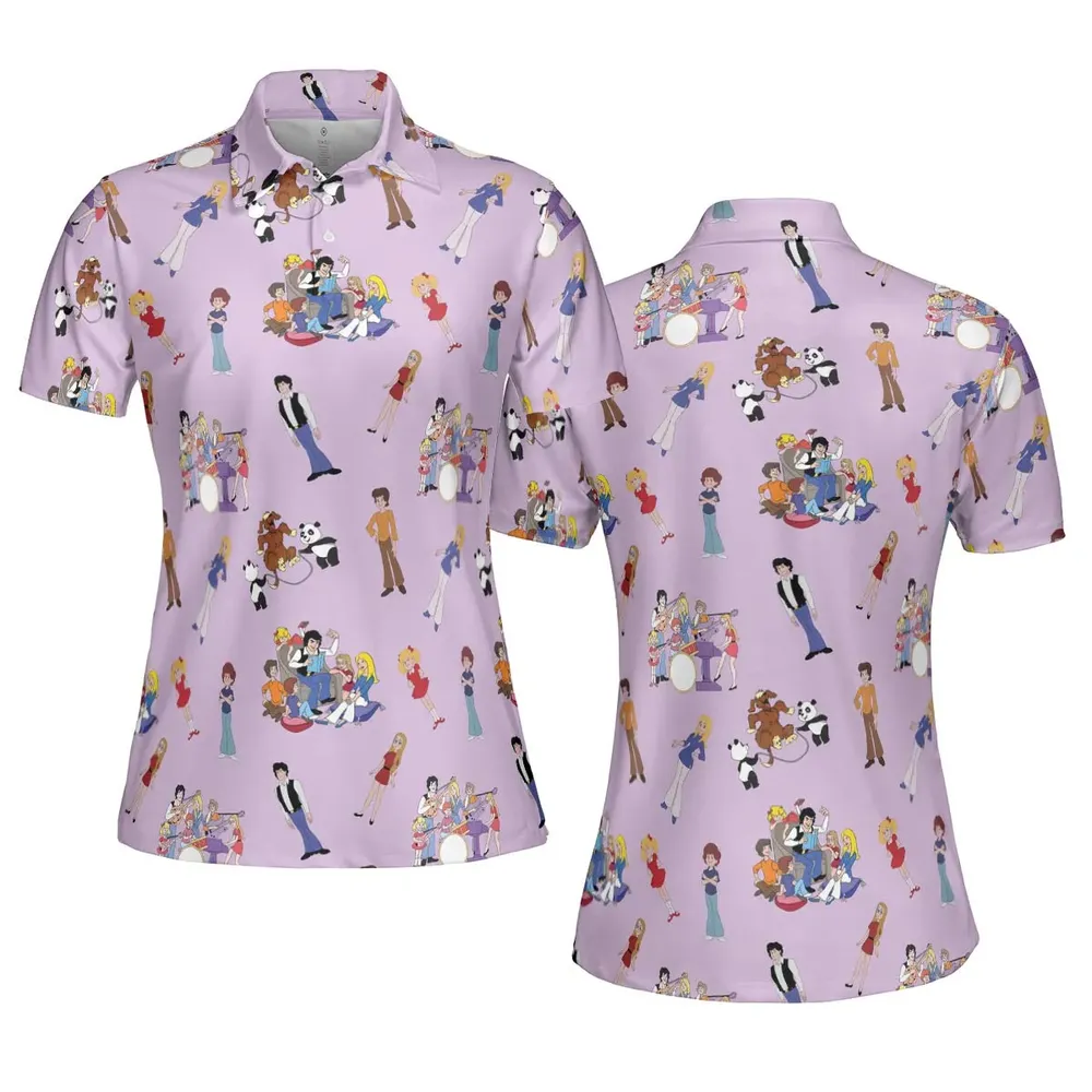 70s The Brady Kids Cartoon AOP Men/Women Polo Shirt - 5