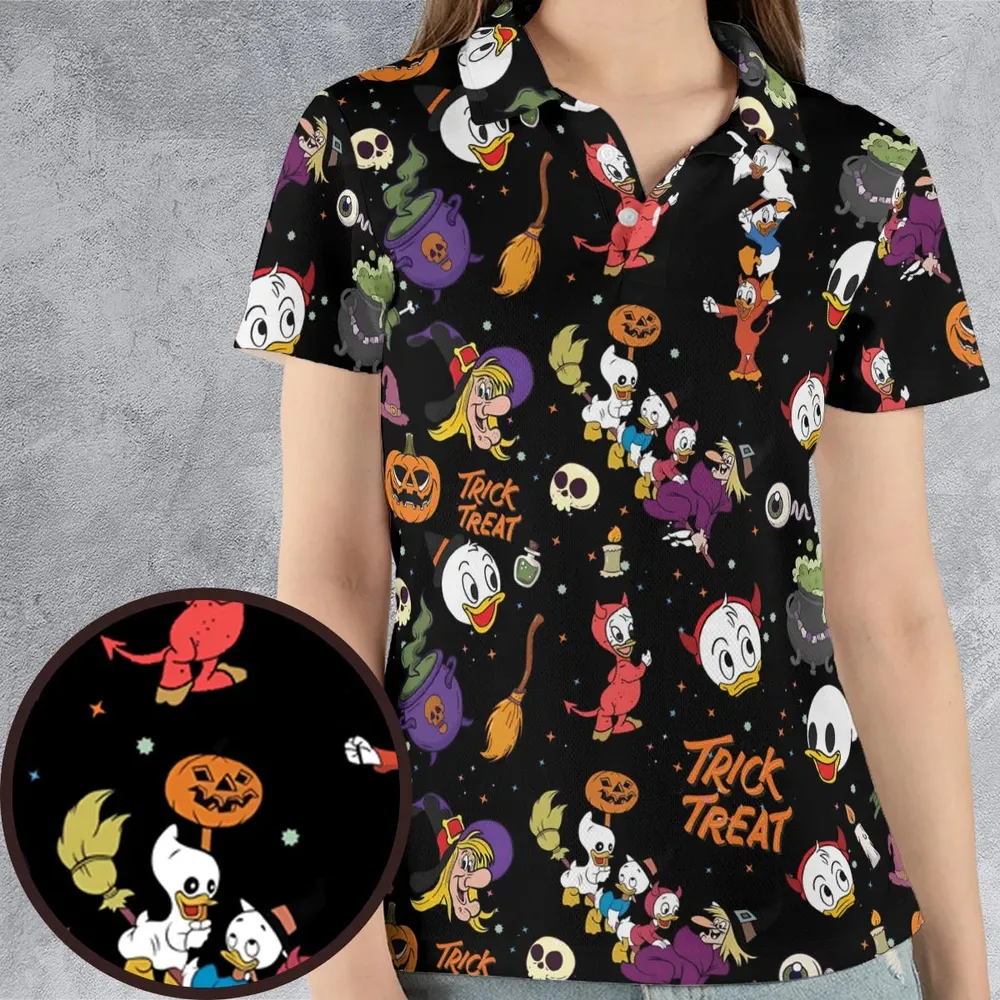 Huey, Dewey and Louie Duck Halloween AOP Men/Women Polo Shirt - 4