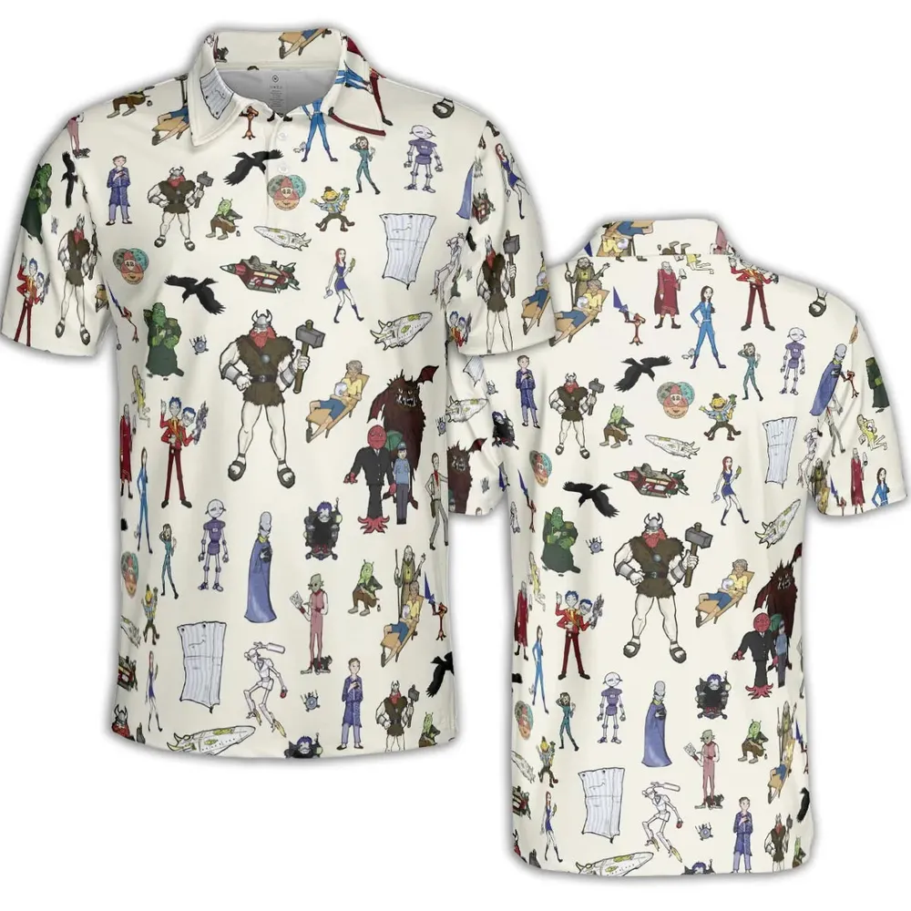 Don't Panic The Hitchhiker's Guide to the Galaxy AOP Men/Women Polo Shirt - 2