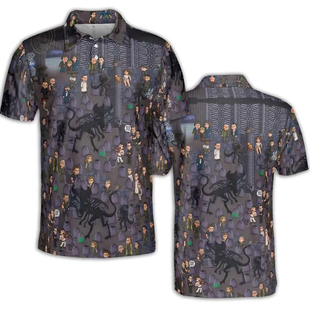Out of Space Alien AOP Men/Women Polo Shirt - 2