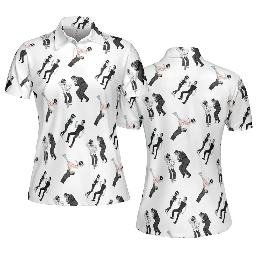 Frankenstein And Bride Movie Dance Scenes AOP Men/Women Polo Shirt - 5