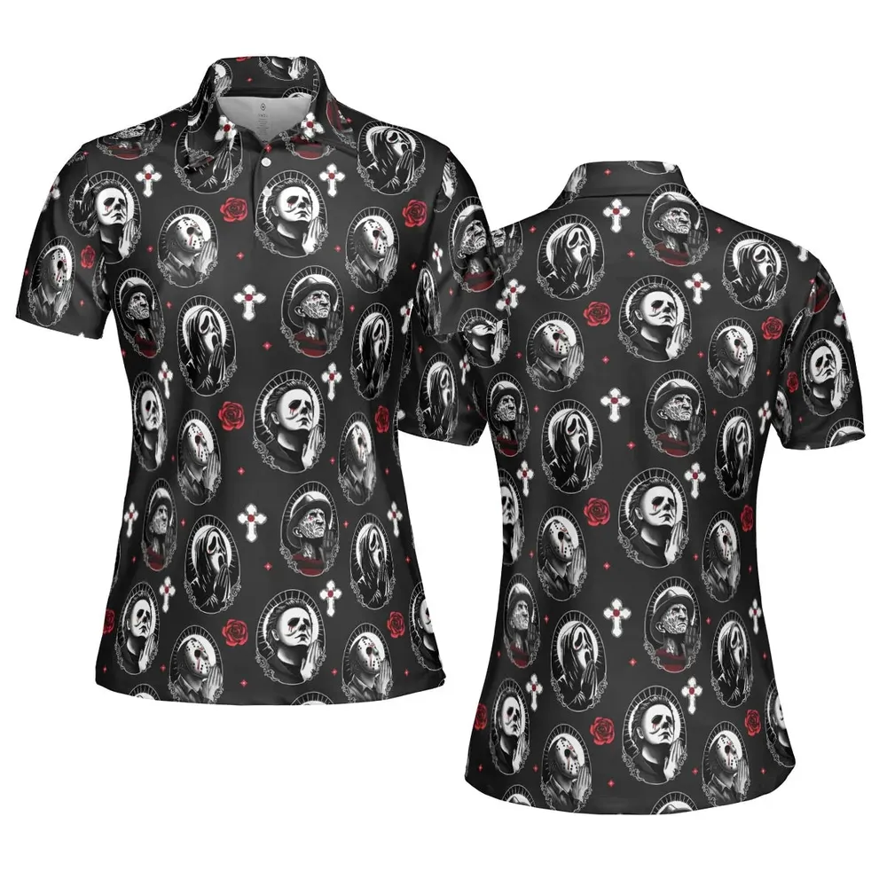 Horror Saints AOP Men/Women Polo Shirt - 5