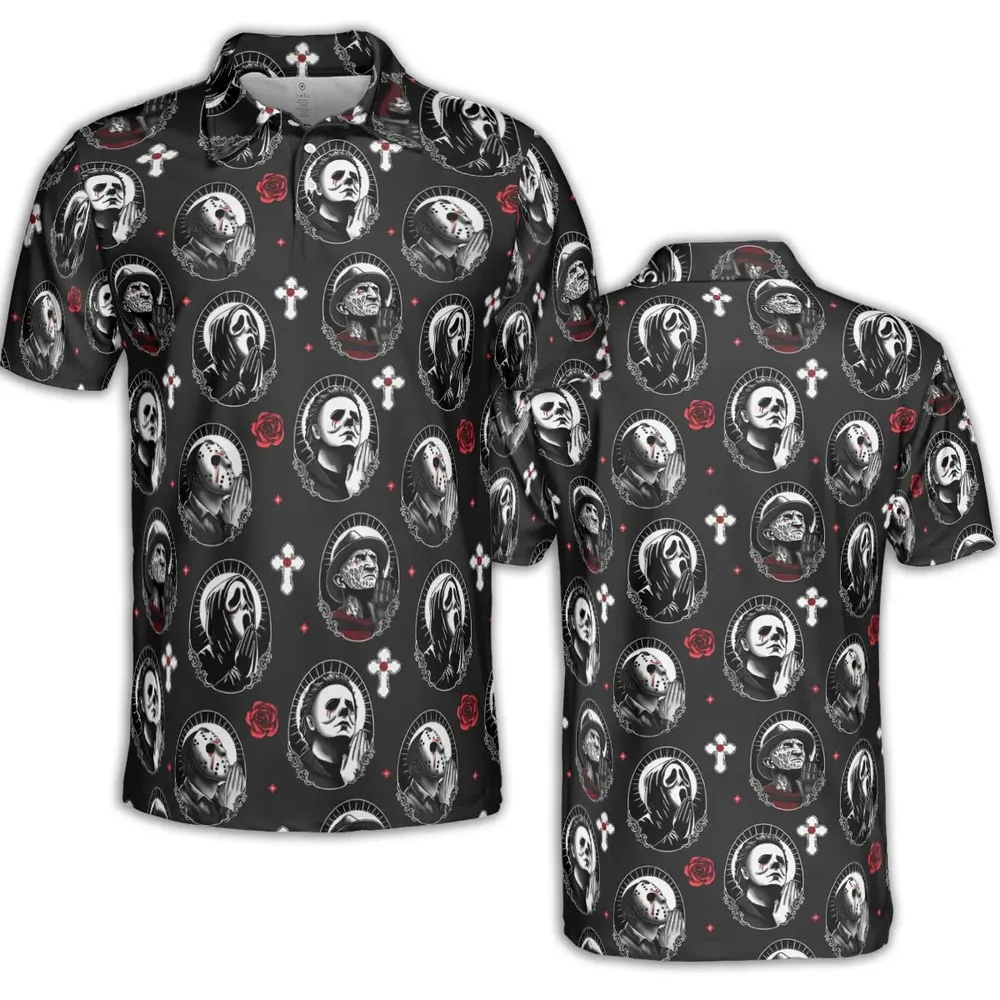 Horror Saints AOP Men/Women Polo Shirt - 2