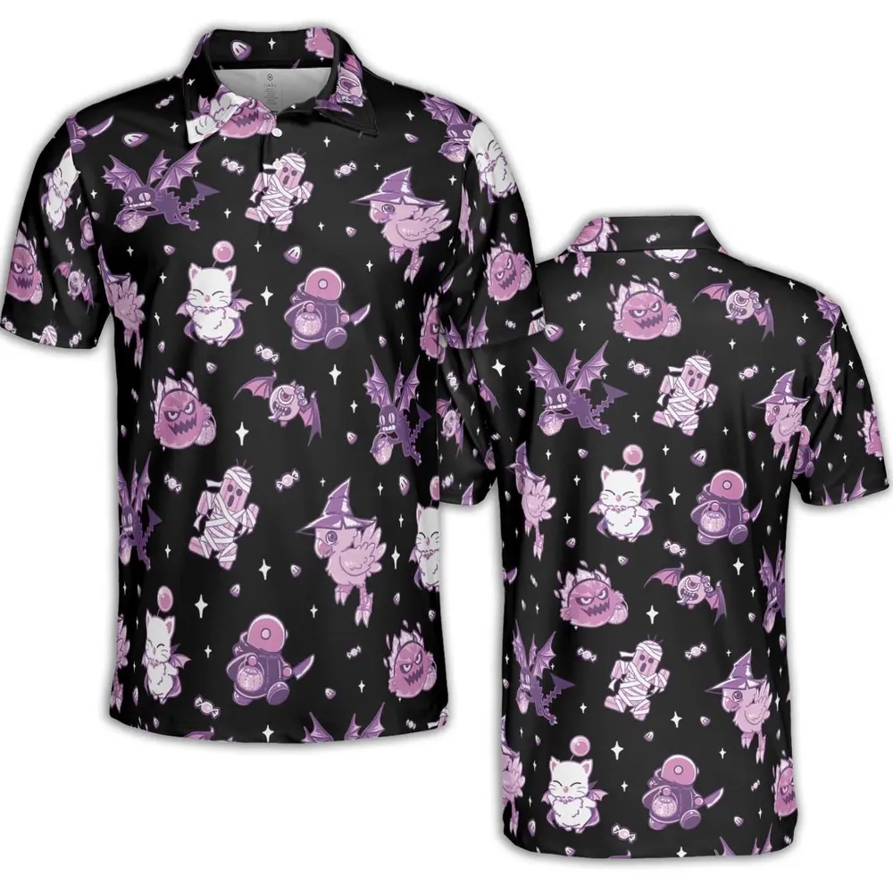 Halloween Final Fantasy Cuties AOP Men/Women Polo Shirt - 2