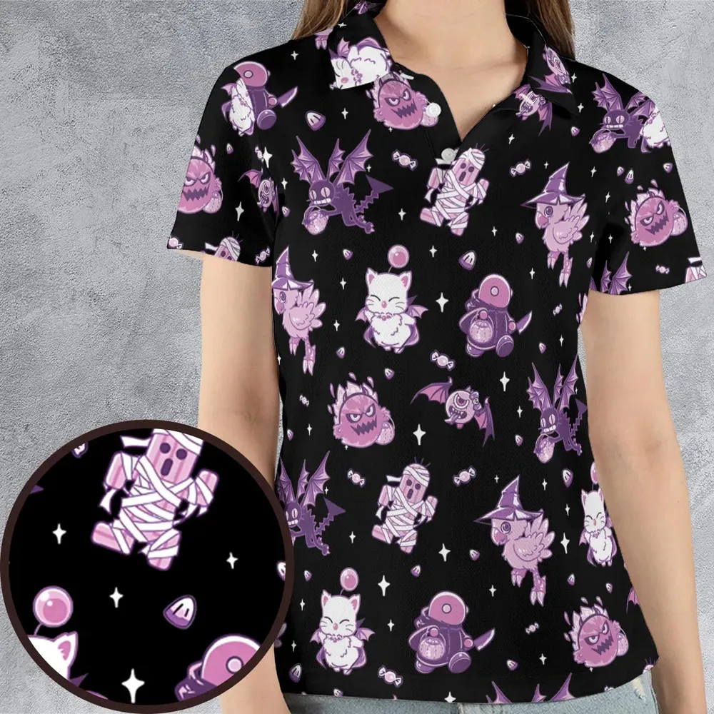 Halloween Final Fantasy Cuties AOP Men/Women Polo Shirt - 4