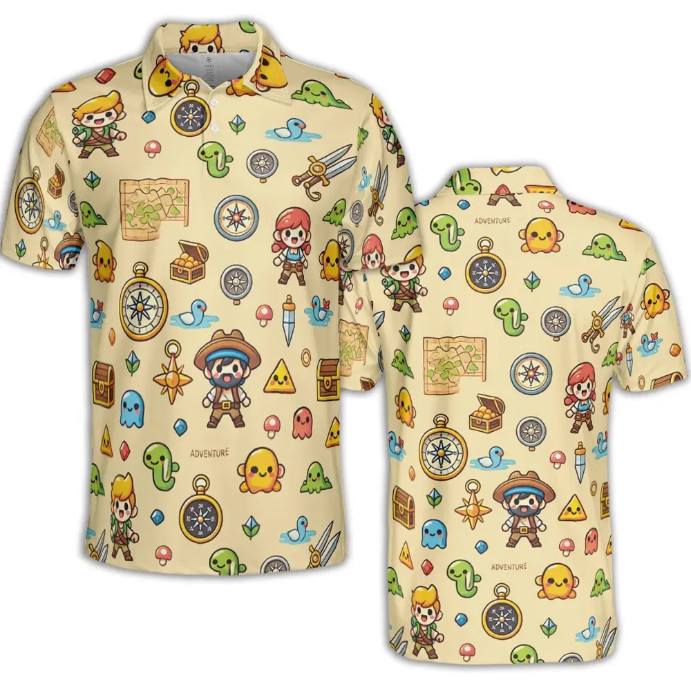 Quest Mode On The Legend of Zelda AOP Men/Women Polo Shirt - 2