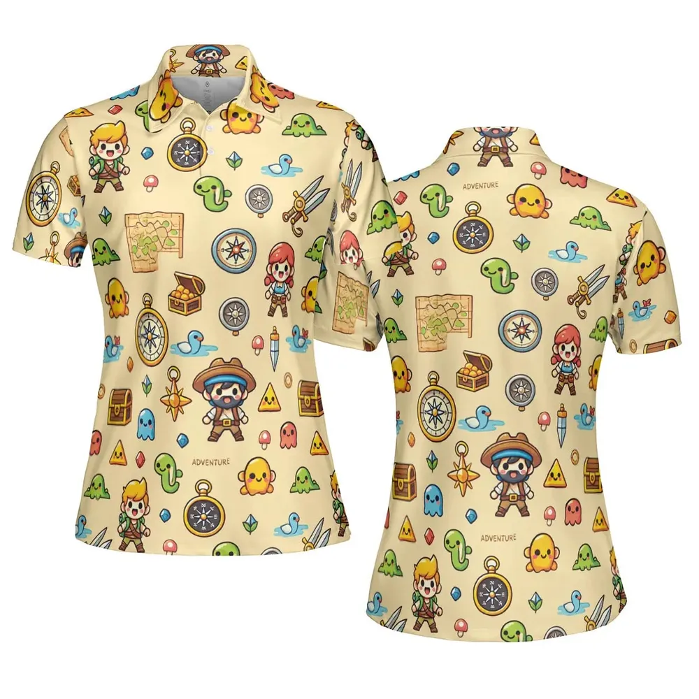 Quest Mode On The Legend of Zelda AOP Men/Women Polo Shirt - 5