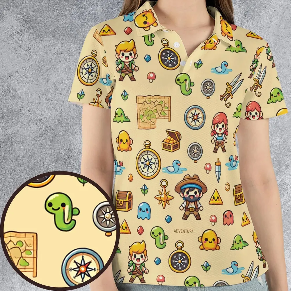 Quest Mode On The Legend of Zelda AOP Men/Women Polo Shirt - 4