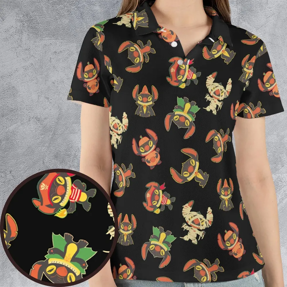 Stitch Halloween Costumes AOP Men/Women Polo Shirt - 4