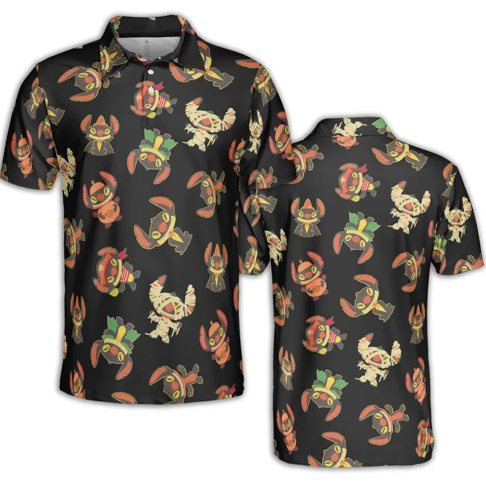 Stitch Halloween Costumes AOP Men/Women Polo Shirt - 2