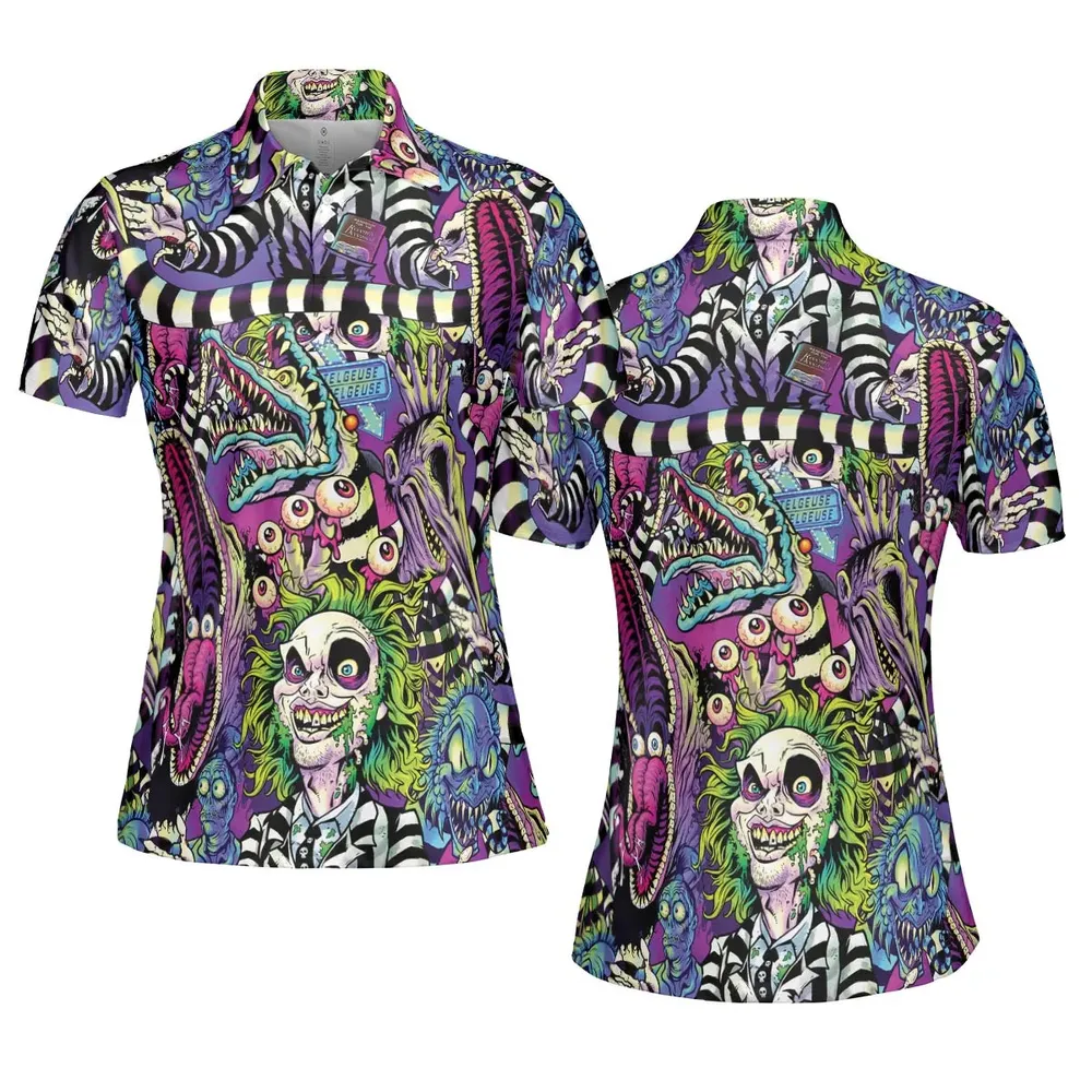 Stay Spooky Beetlejuice AOP Men/Women Polo Shirt - 5