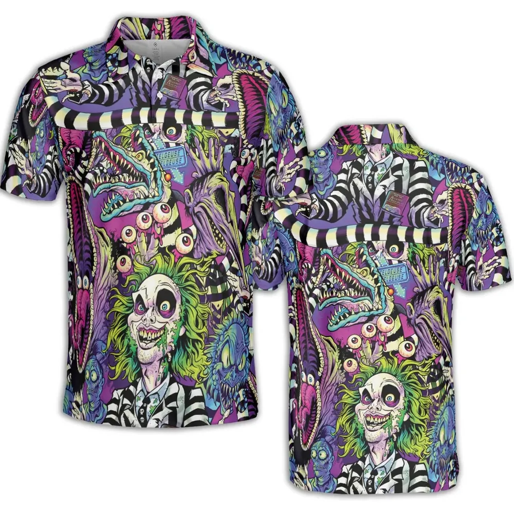 Stay Spooky Beetlejuice AOP Men/Women Polo Shirt - 2