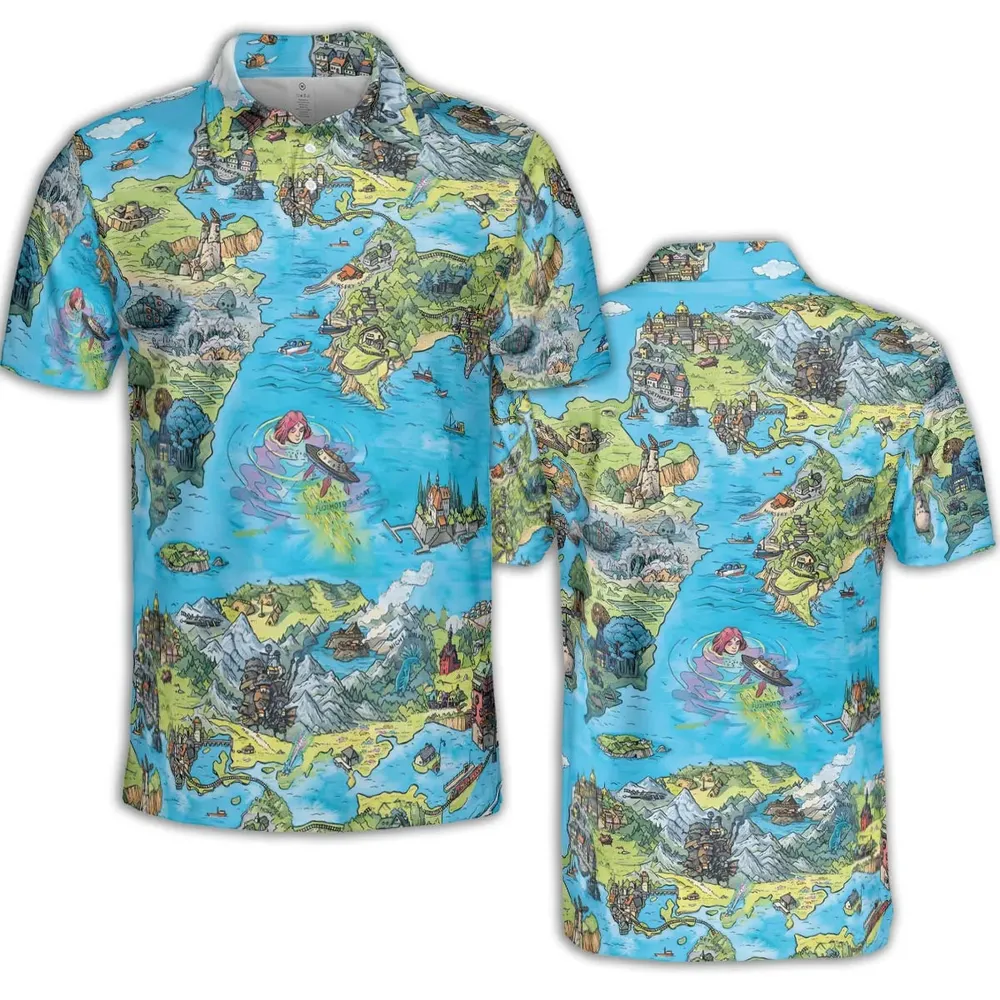 Ghibli Land AOP Men/Women Polo Shirt - 2