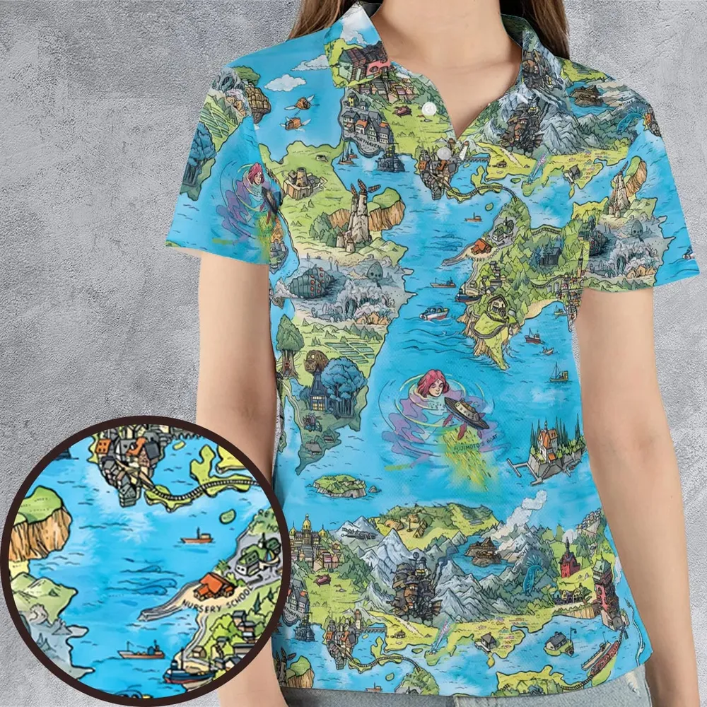 Ghibli Land AOP Men/Women Polo Shirt - 4
