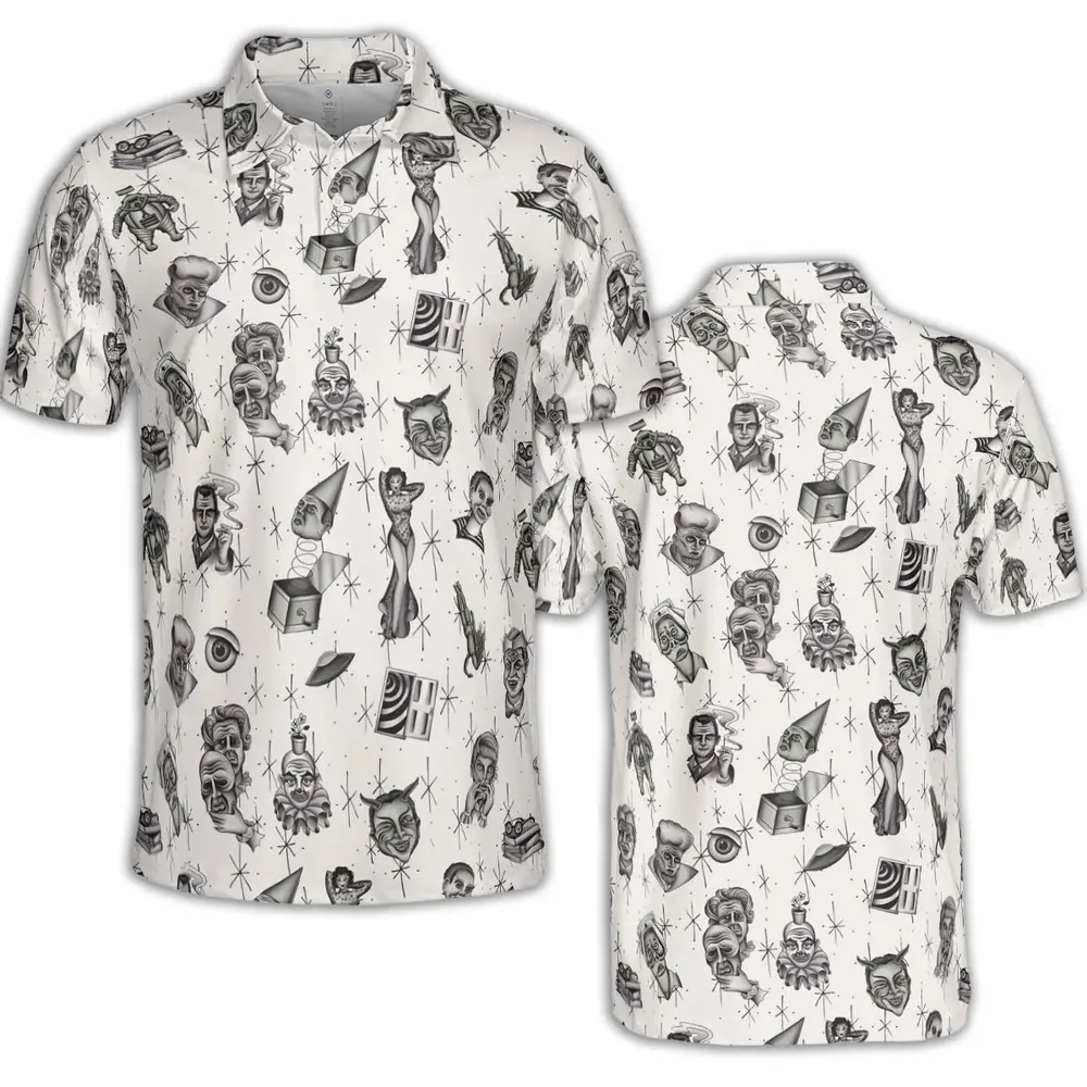 The Twilight Zone Characters Pattern AOP Men/Women Polo Shirt - 2